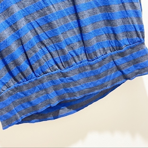 WE THE FREE Mock Neck Blue Gray Striped Tunic - Picture 2 of 7